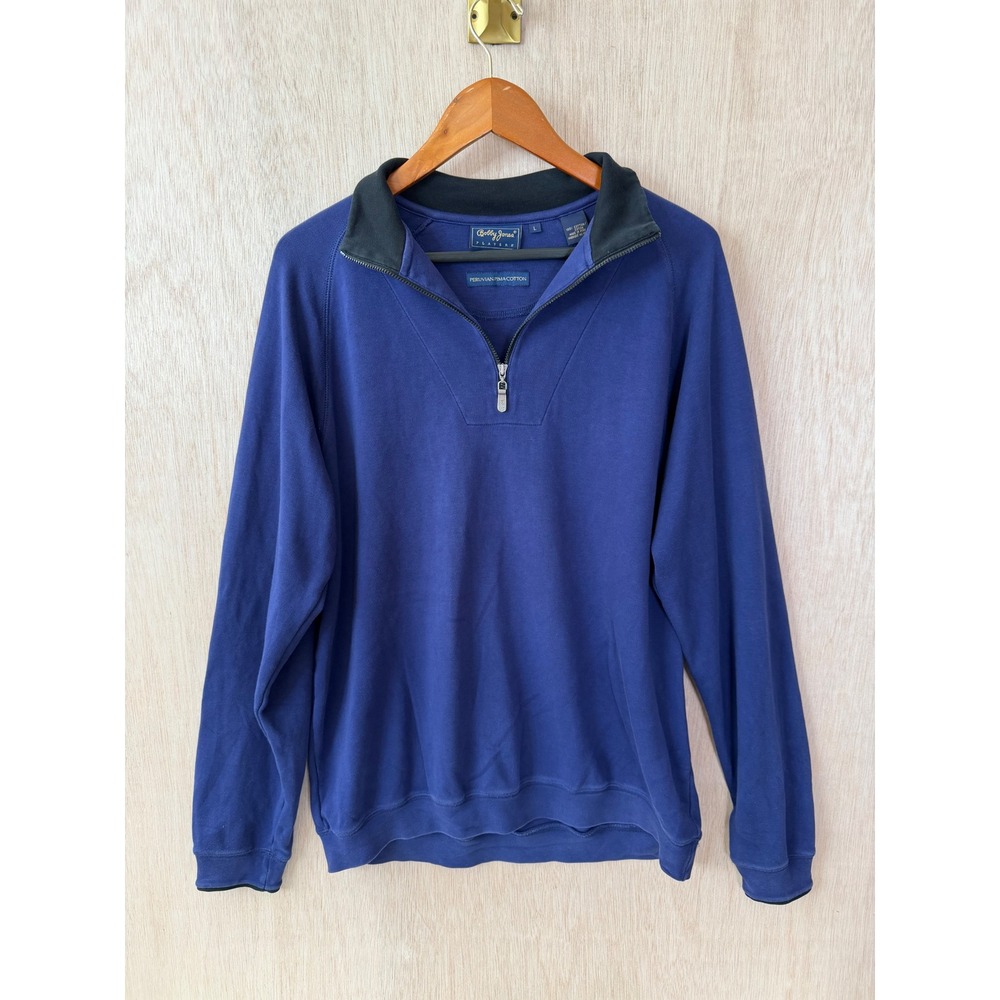 Bobby Jones Players Peruvian Pima Cotton Quarter Zip Pullover Purple Mens Large